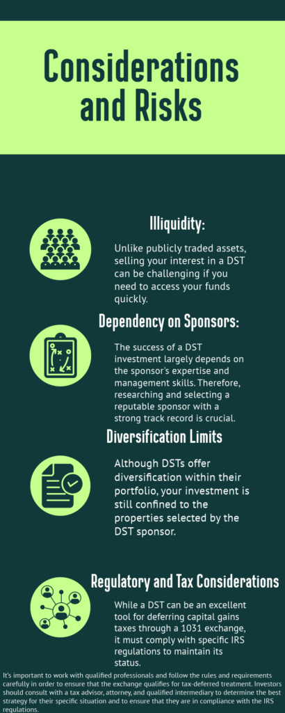 Consideration and Risks in a DSTs to consider